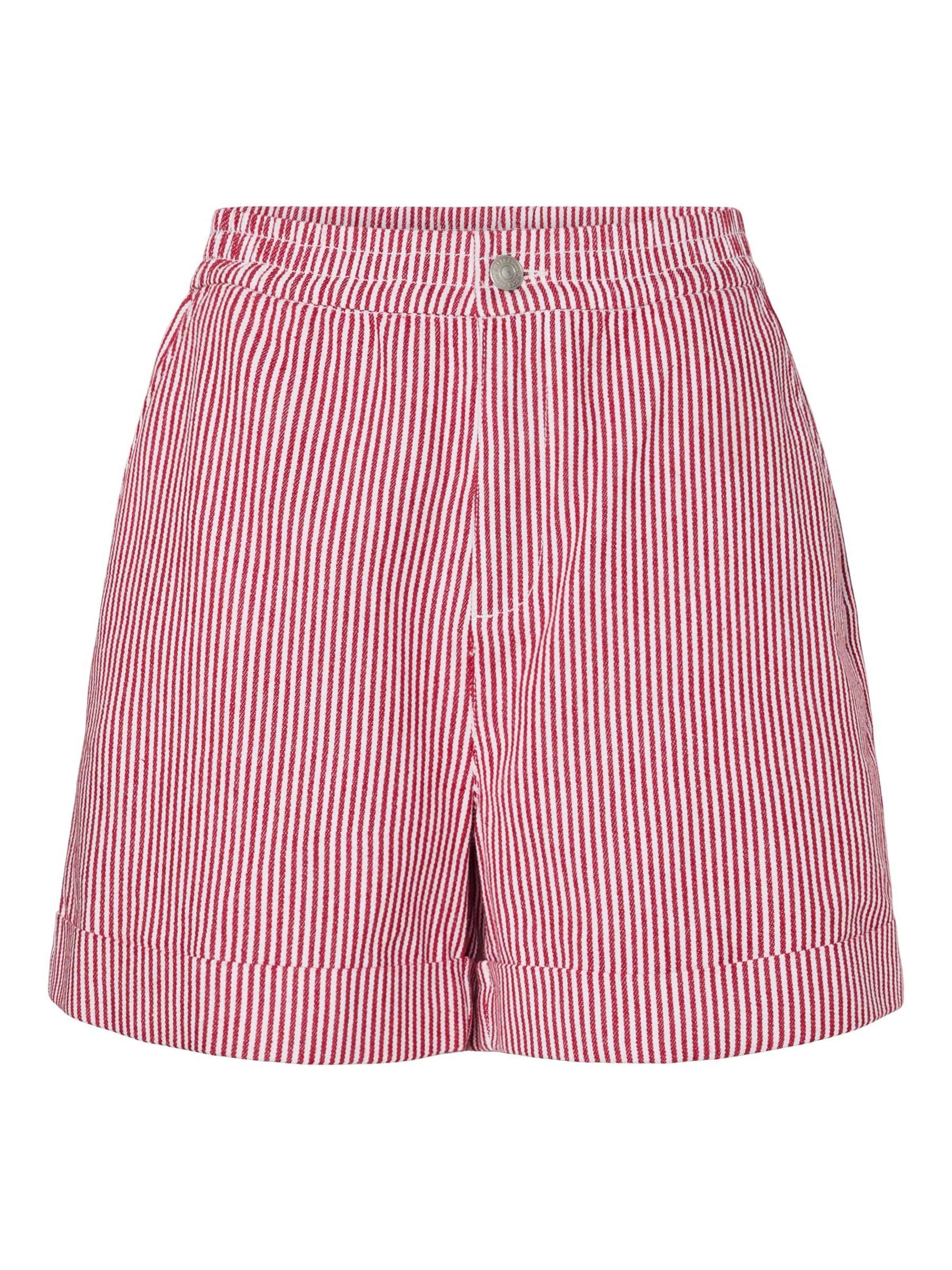 PIECES Bukser 'PCAllo' i rød / hvid, Produktvisning