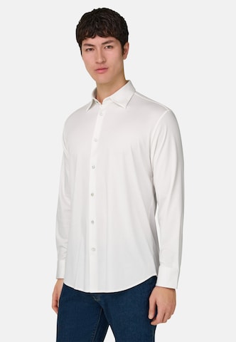 Coupe regular Chemise Boggi Milano en blanc : devant