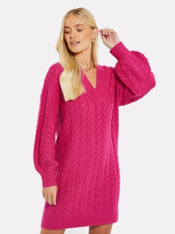 Robes en maille 'Chalk' Threadbare en rose : devant