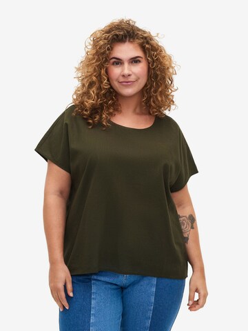 Zizzi Blouse 'VFLEX' in Groen: voorkant