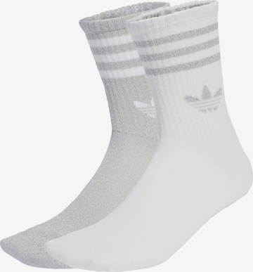 pilka ADIDAS ORIGINALS Kojinės '3-Stripes Glitter Crew 2 Pairs': priekis