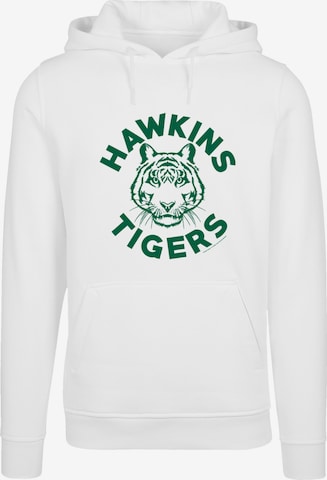 F4NT4STIC Sweatshirt 'Stranger Things Hawkins Tigers Netflix TV Series' in Wit: voorkant