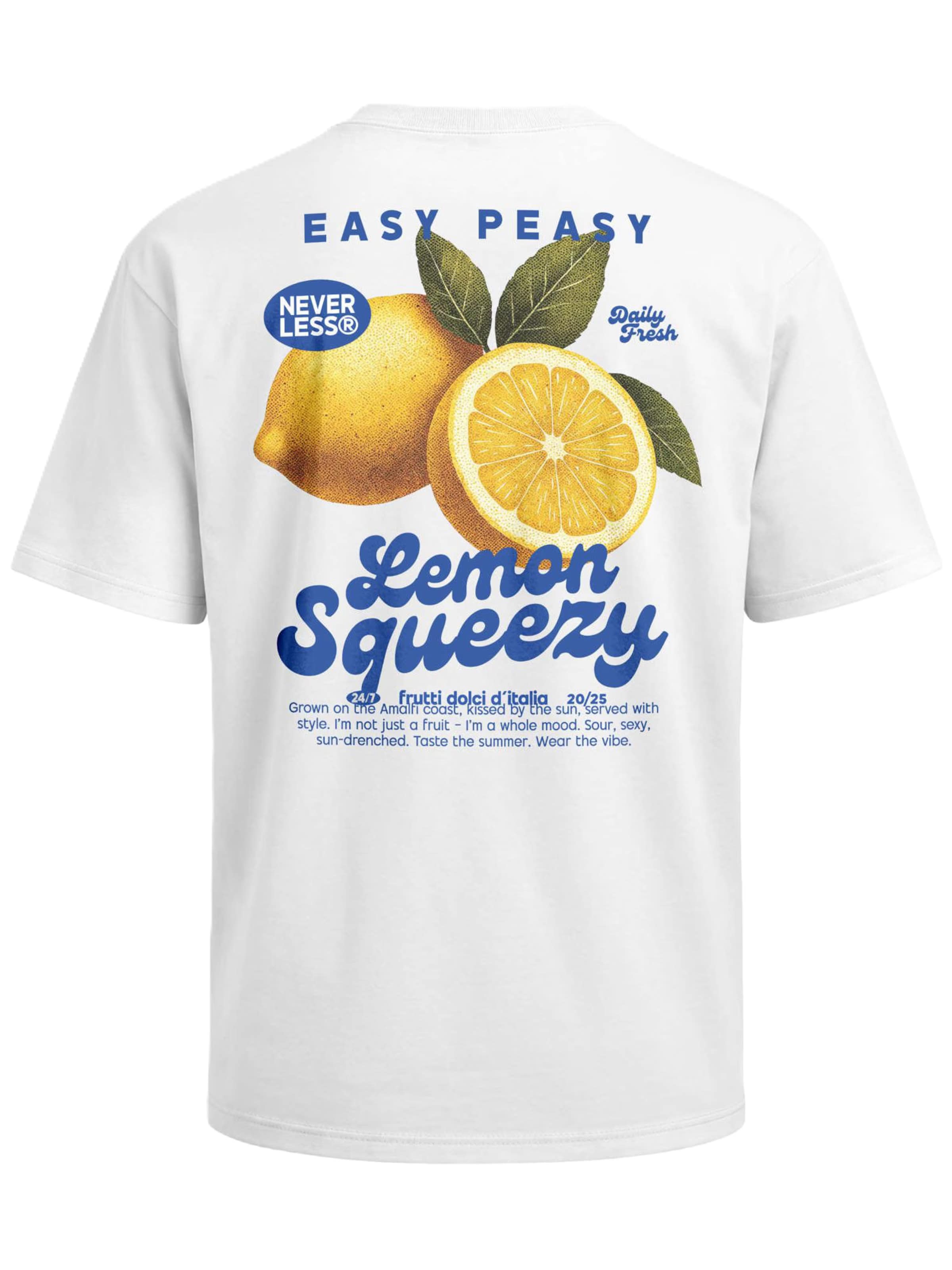 Neverless Shirt 'Lemon Squeezy' in White: front