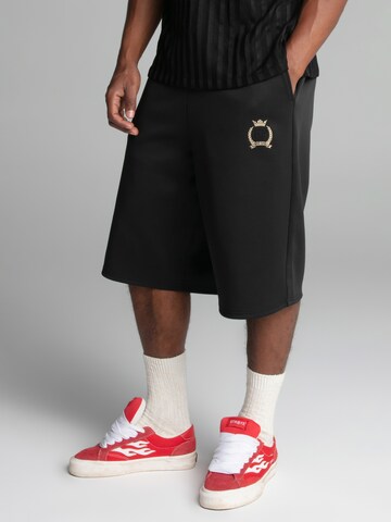 SikSilk Regular Pants in Black: front