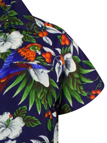 King Kameha Shirt 'Cherryparrot' in Blau