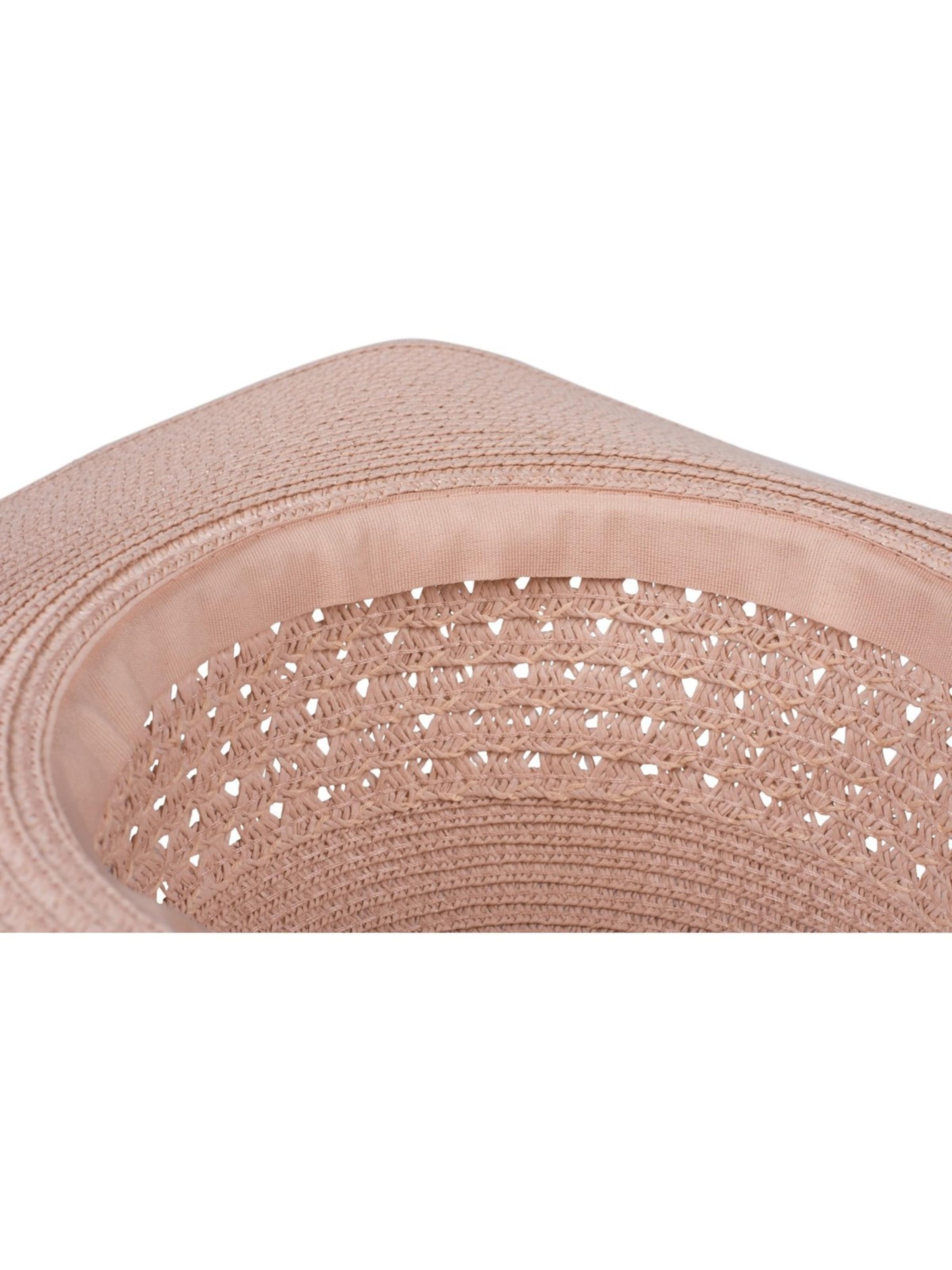 styleBREAKER Hat 'Großer Sonnenhut mit Hutband und Schleife Strohhut' in Pink
