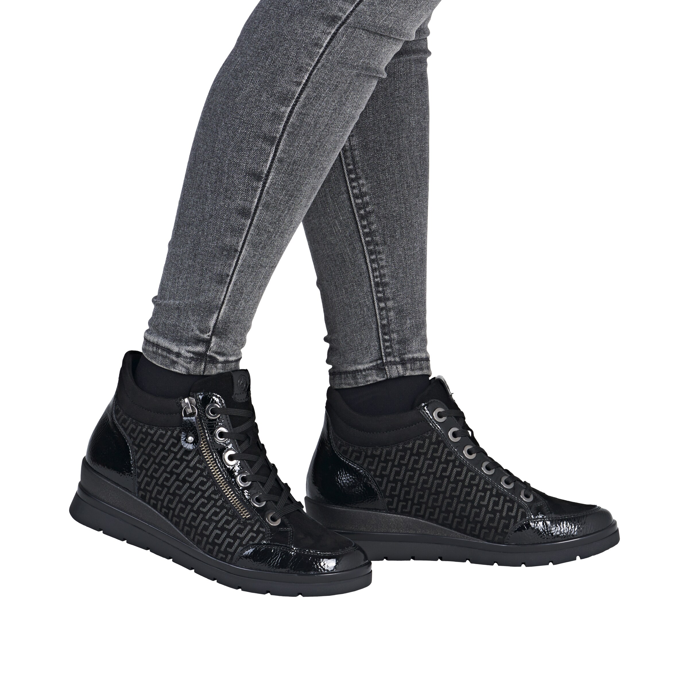 Bottines à lacets REMONTE en noir