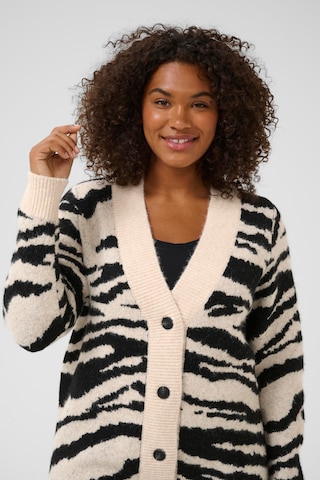 KAFFE CURVE Gebreid vest 'Sandia' in Beige