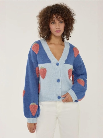 Hiccup Strickjacke in Blau: Vorderseite