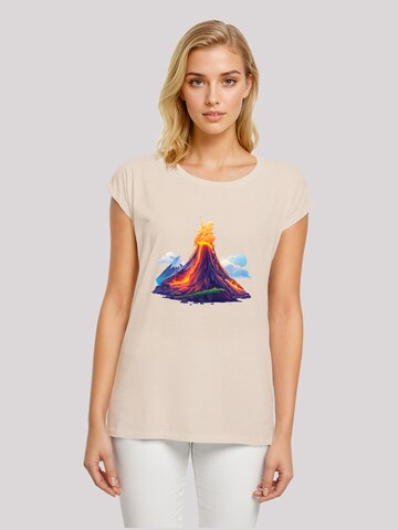 T-shirt 'Vulkanausbruch' F4NT4STIC en beige : devant