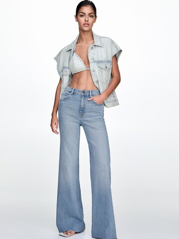 Pull&Bear Wide leg Jeans i blå