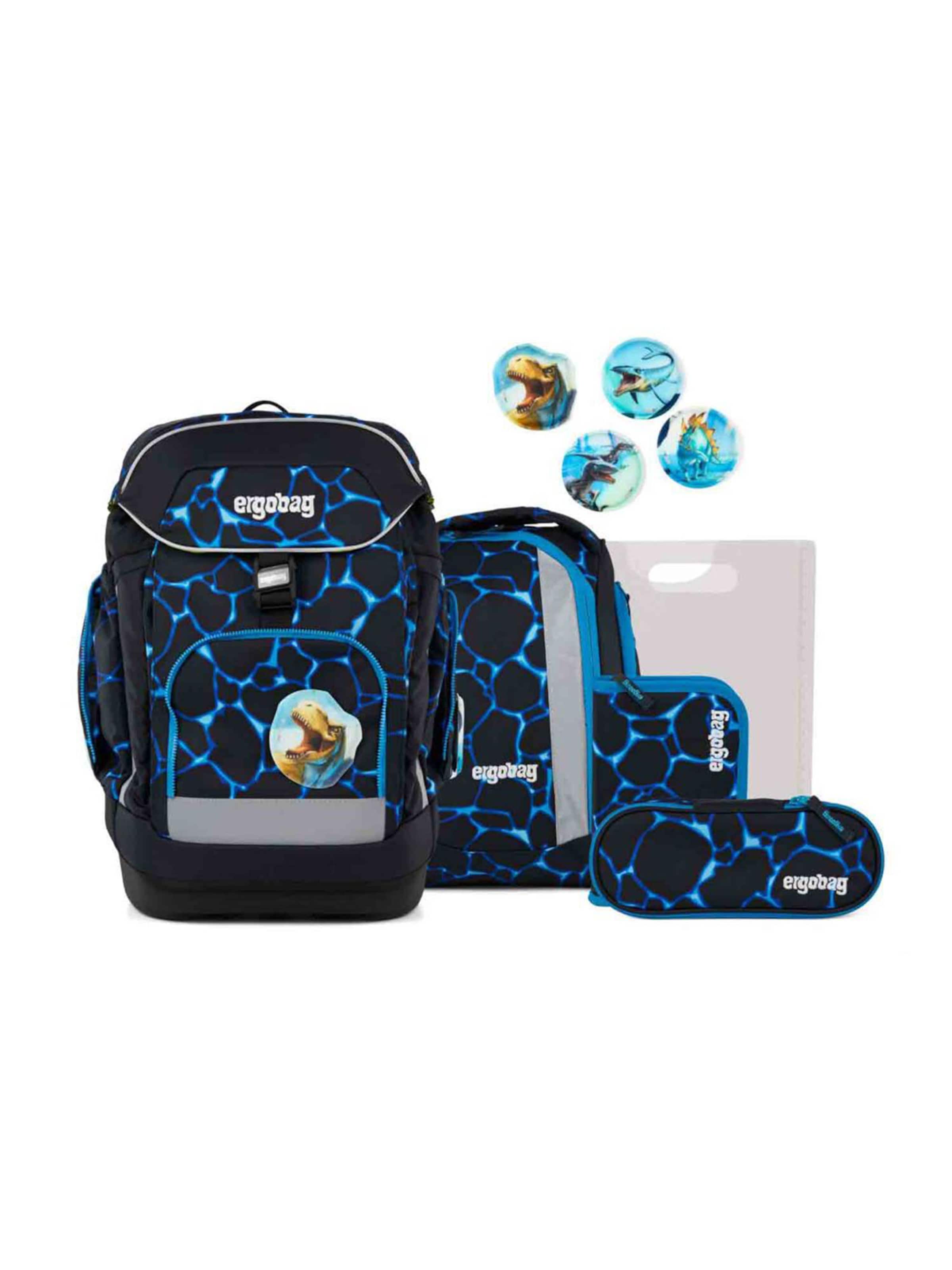 ergobag Backpack 'Maxi Schulrucksack Set 6tlg.' in Blue