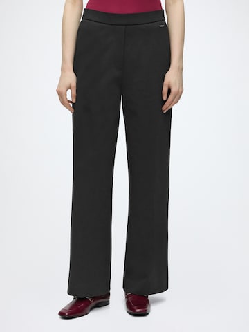 Calvin Klein Wide leg Broek in Zwart: voorkant