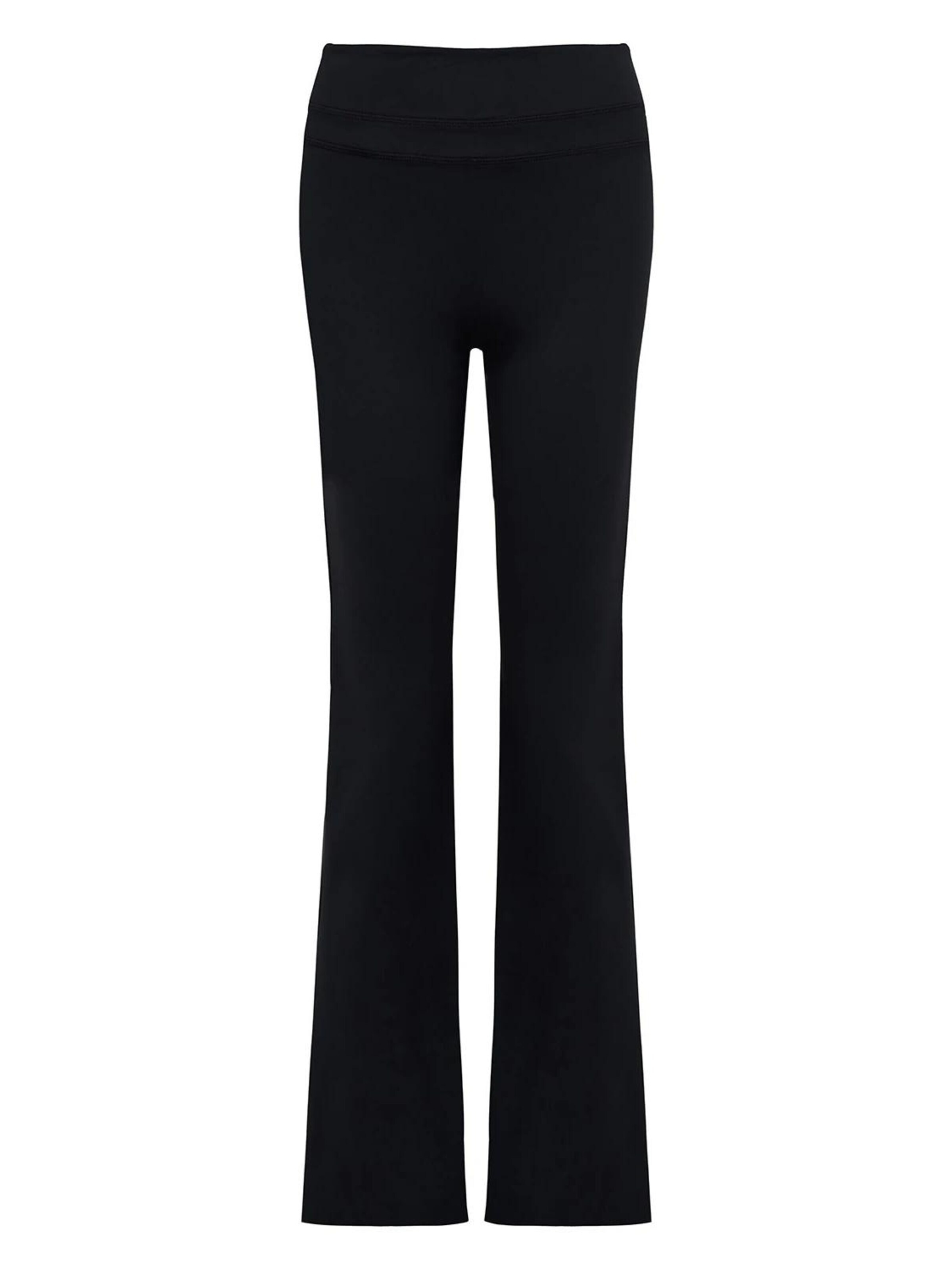 La V Flared Sports trousers 'Flared sportlegging Faye' in Black: front