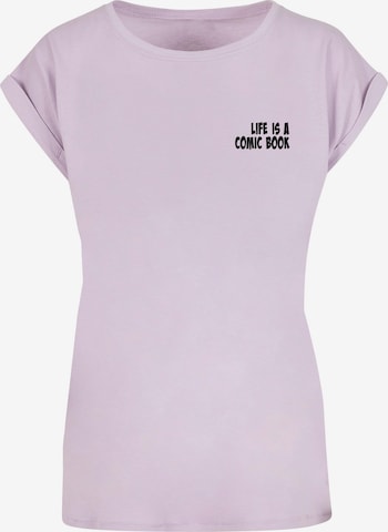 Merchcode Shirt 'Book Comic' in Purple: front