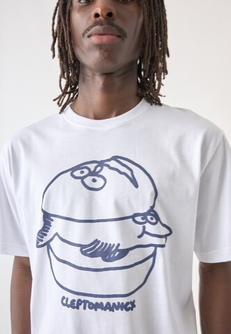 Cleptomanicx Shirt 'Fischburger' in Wit
