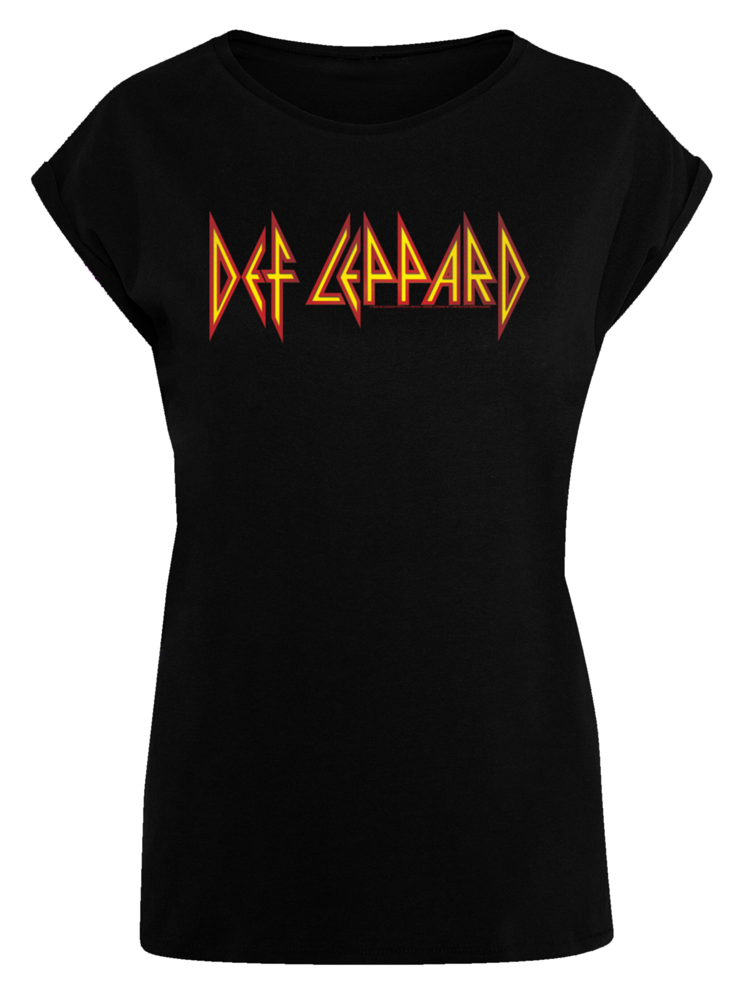 F4NT4STIC Shirt 'Def Leppard' in Zwart: voorkant