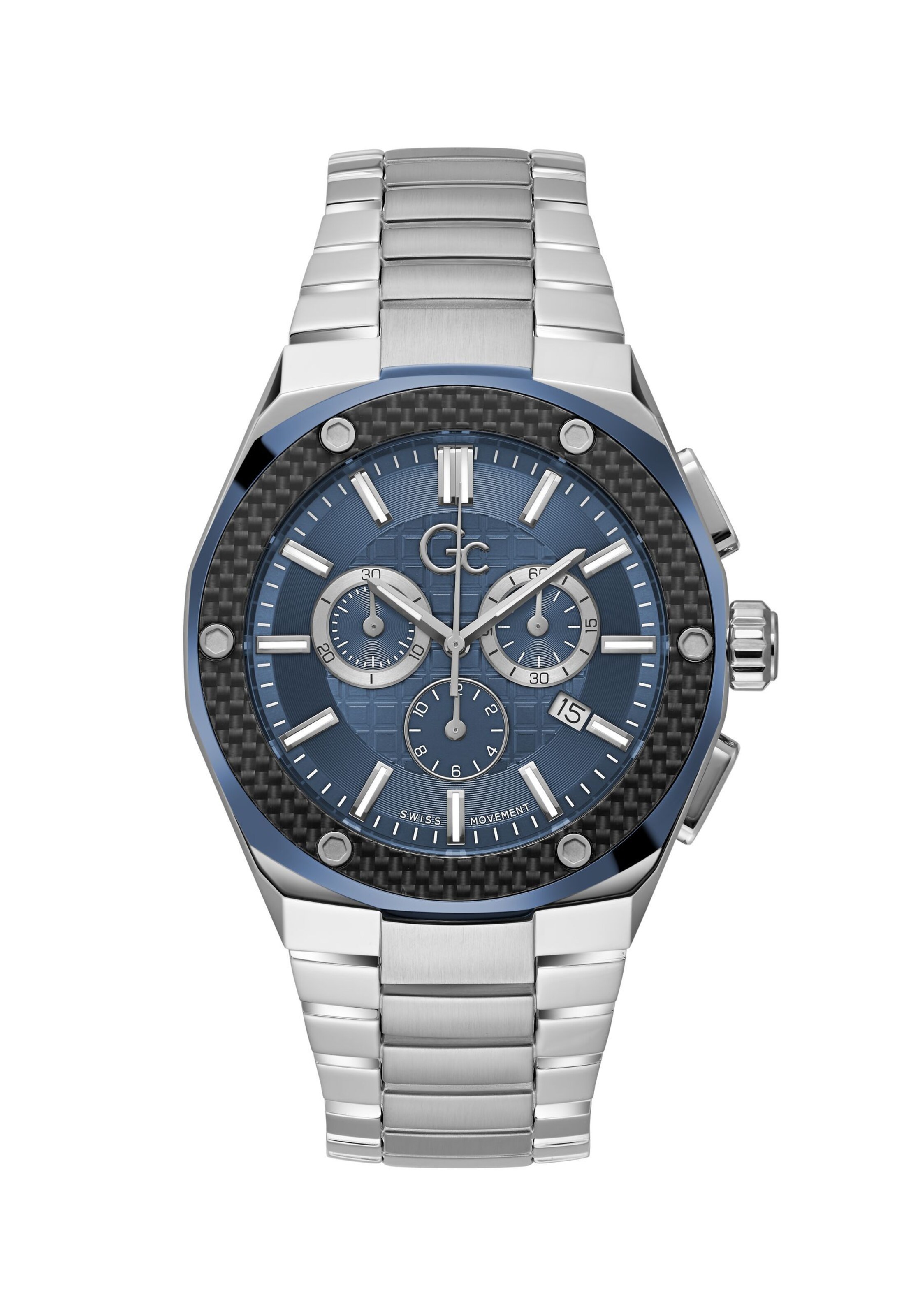 Gc Analogt ur 'Fiber' i sølv: forside