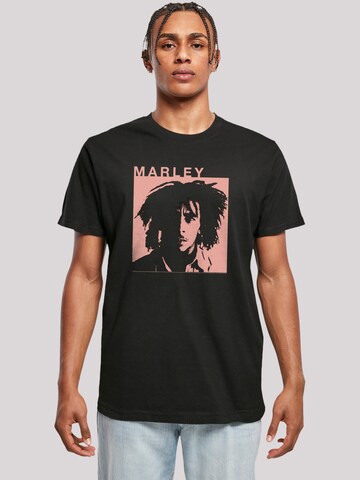 F4NT4STIC Shirt 'Bob Marley Reggae Music by Rock Off' in Zwart: voorkant