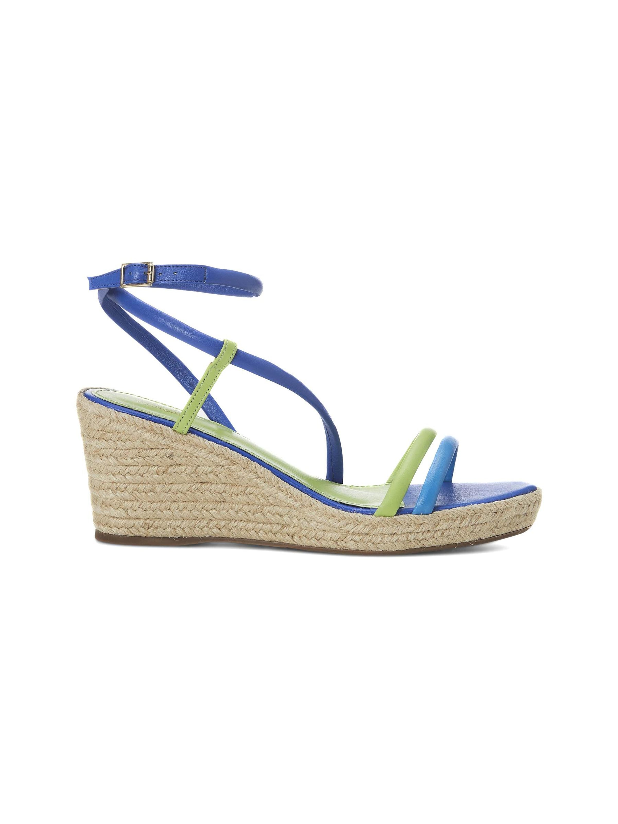 Mangara Atelier Sandalen met riem in Blauw: voorkant
