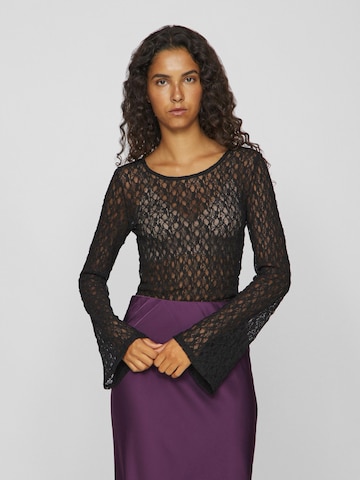VILA Shirt bodysuit in Black: front