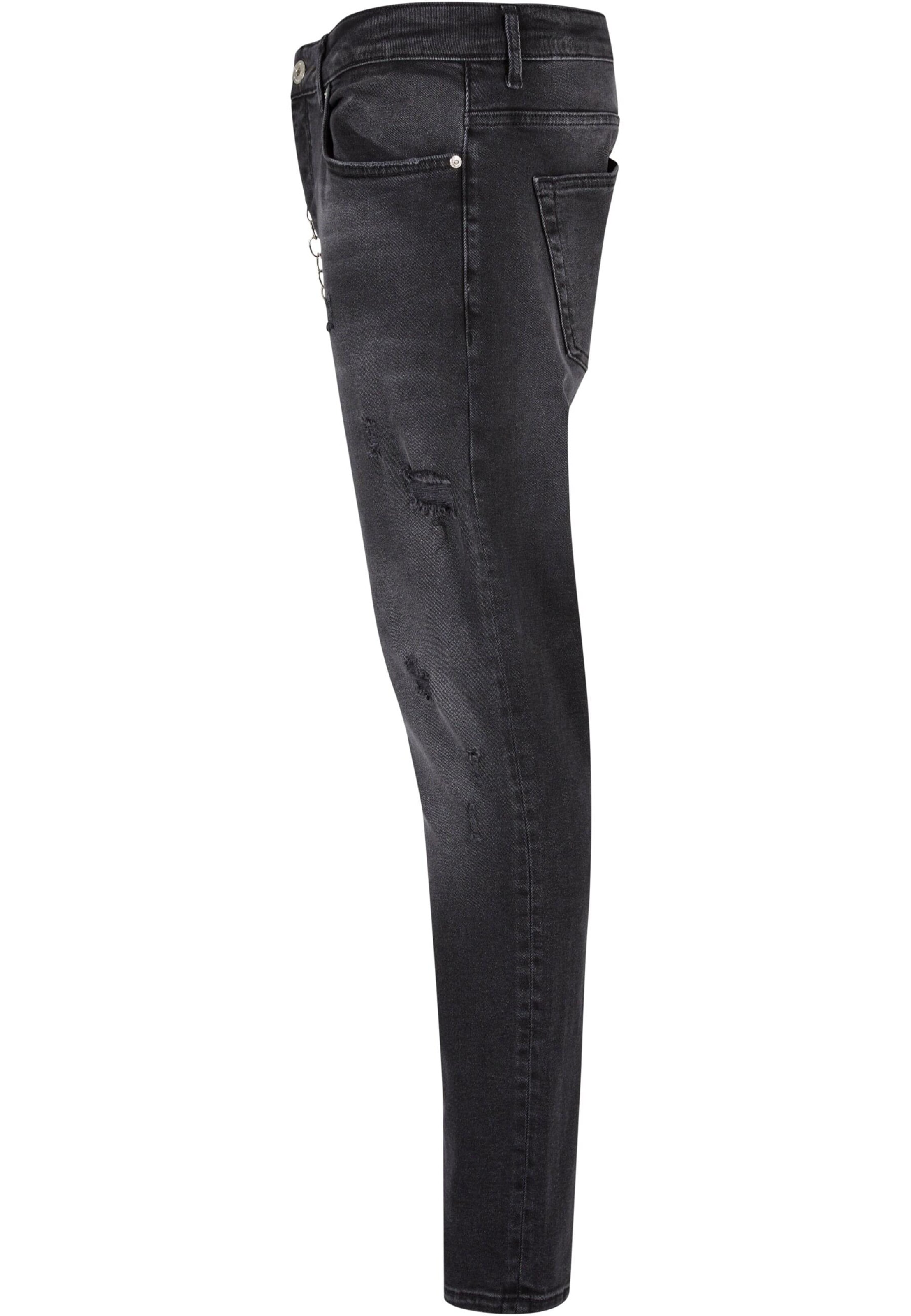 2Y Premium Slimfit Jeans in Schwarz