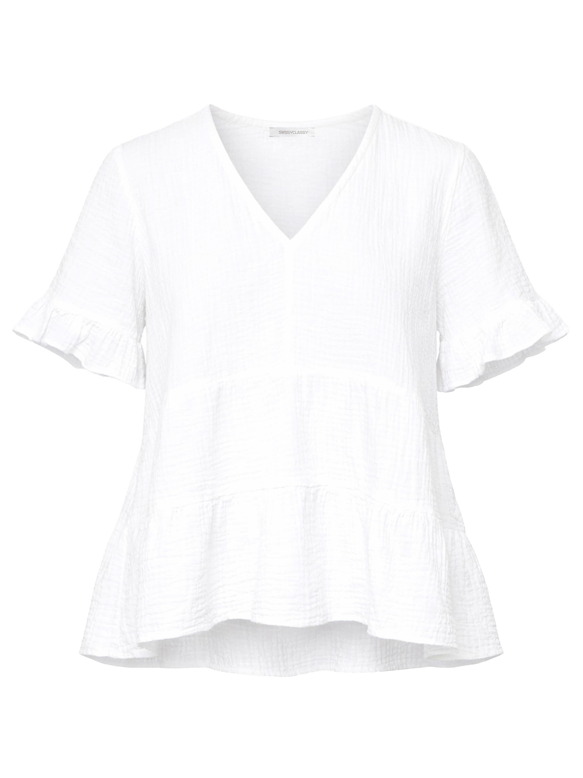 SASSYCLASSY Shirt in Weiß: Vorderseite