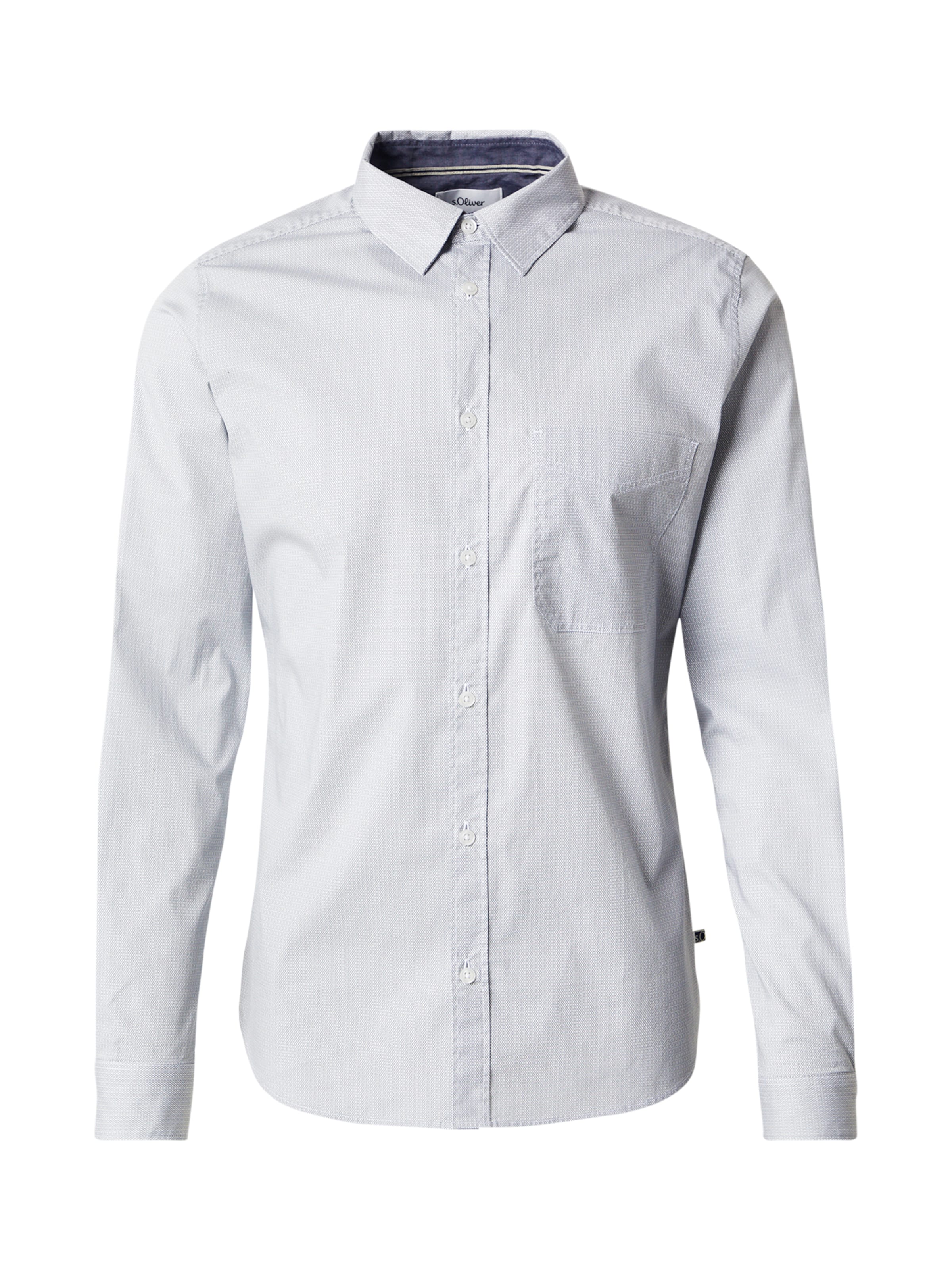 s.Oliver Slim fit Button Up Shirt in White: front