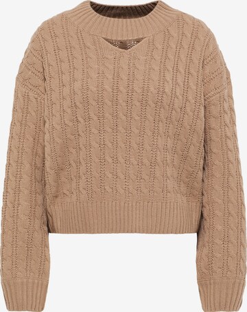 Pullover di faina in beige: frontale