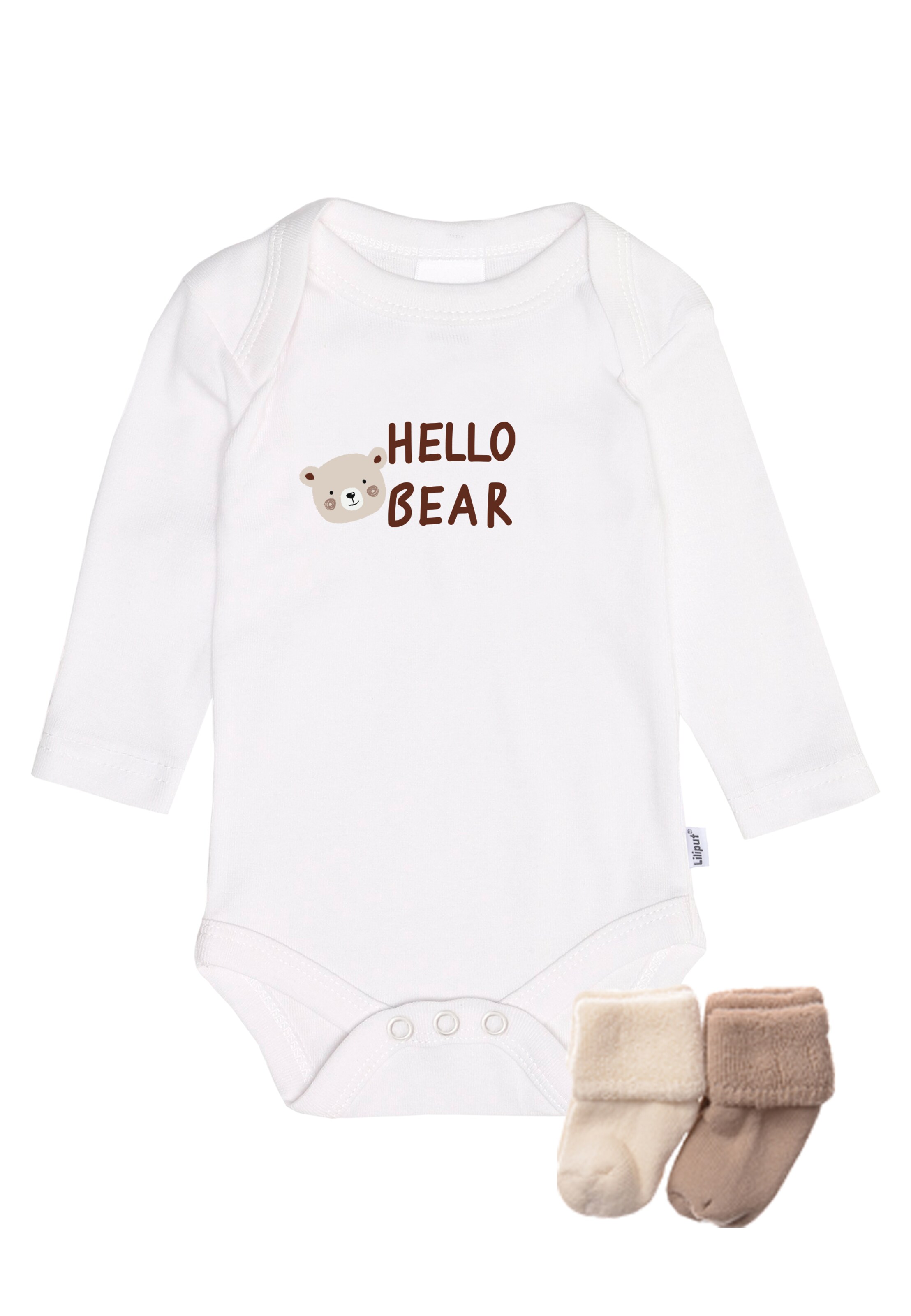 LILIPUT Set 'Hello Bear' in White: front