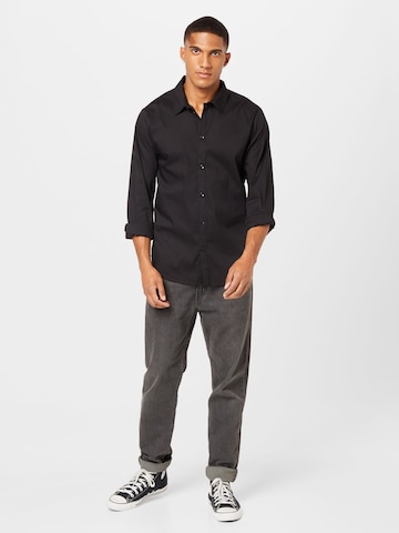 ABOUT YOU Regular fit Button Up Shirt 'Frederik' in Black