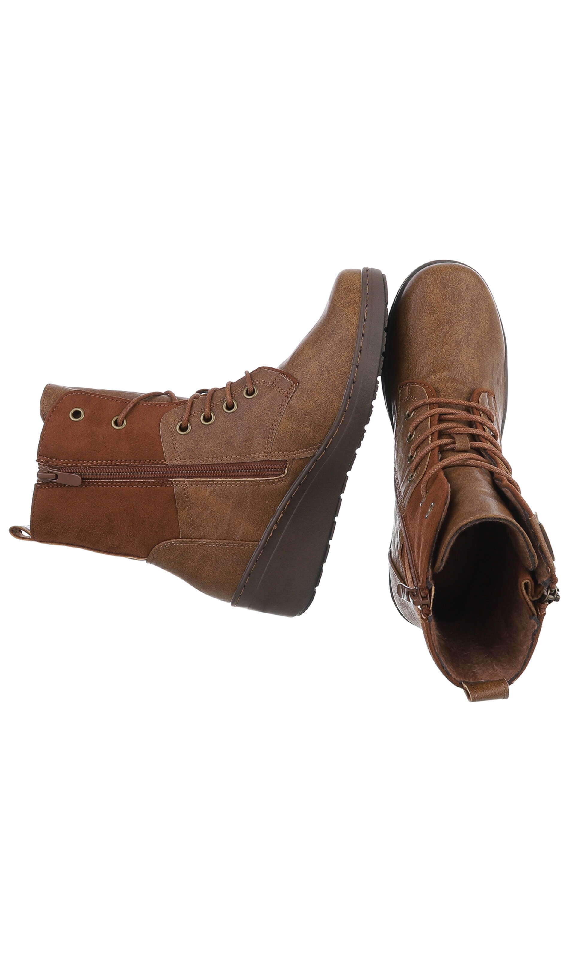 Ital-Design Schnürstiefelette in Beige