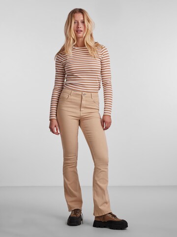 PIECES Flared Jeans 'PEGGY' i beige