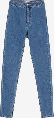 Bershka Skinny Jeggings in Blue: front