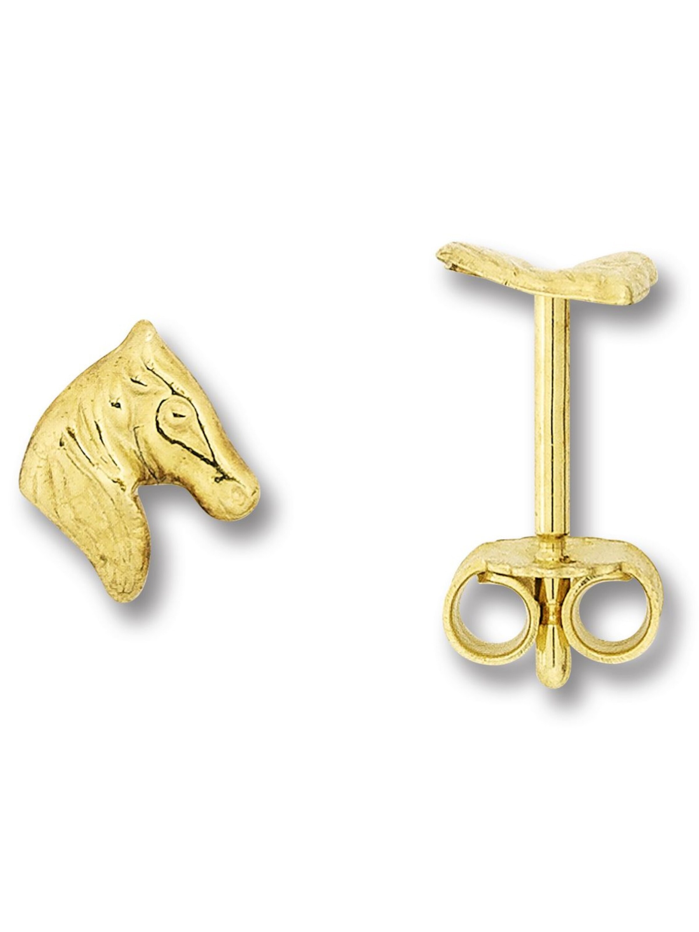 ONE ELEMENT Ohrringe 'Pferd' in Gold: Vorderseite