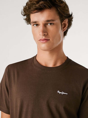Pepe Jeans Shirt 'Contrast Connor' in Brown