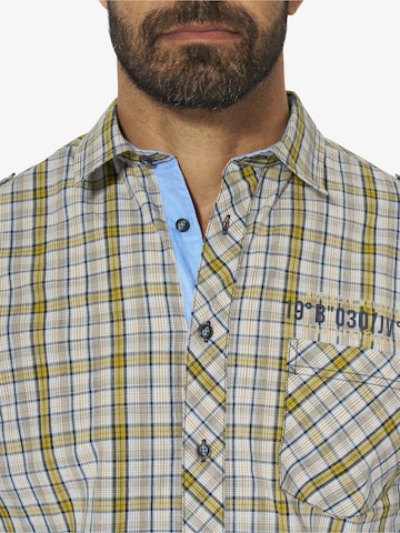 Jan Vanderstorm Comfort fit Button Up Shirt 'Mainer' in Beige