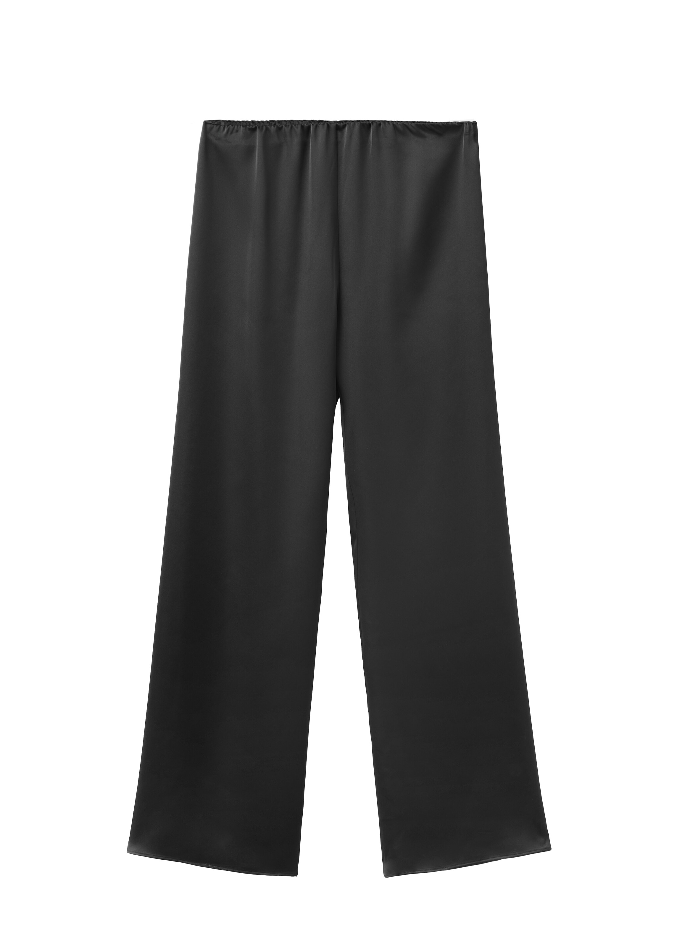 MANGO Wide Leg Housut 'LENA' värissä musta: etupuoli