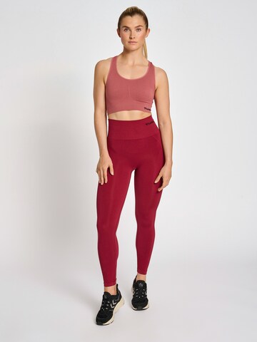 Hummel Skinny Workout Pants in Red