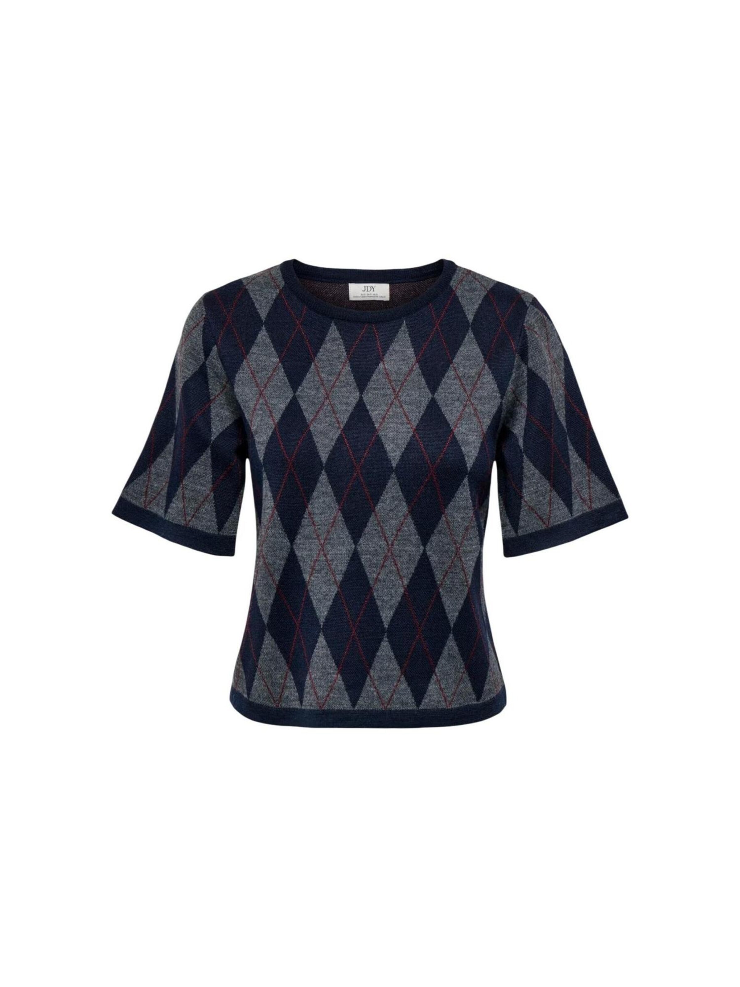 Pullover 'Jdymaggy S/S Argyle  Pullover Knt 15382048' di JDY in blu: frontale