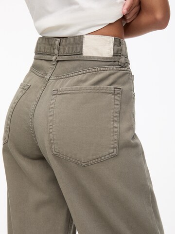 Wide leg Jeans de la Pull&Bear pe verde