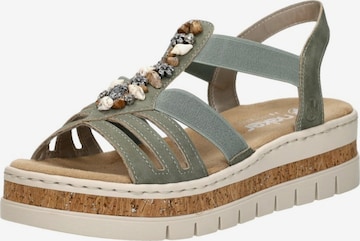 Sandales Rieker en vert : devant