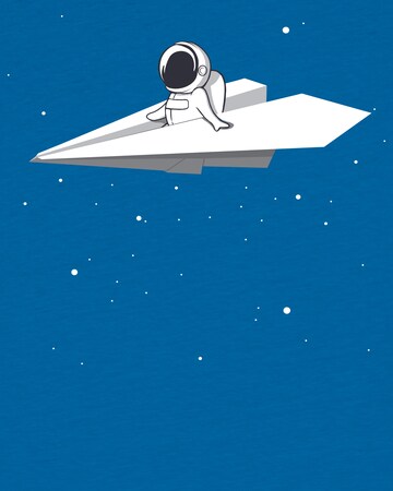 Maglietta 'Fly Me To The Moon' di watabout.kids in blu