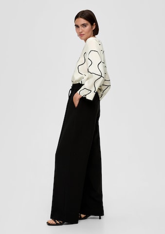 s.Oliver BLACK LABEL Wide leg Broek in Zwart