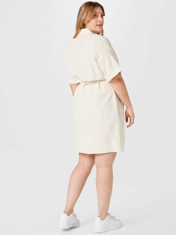 PIECES Curve Shirt Dress 'Sunna' in Beige