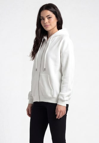 MYMO - Sudadera con cremallera en blanco