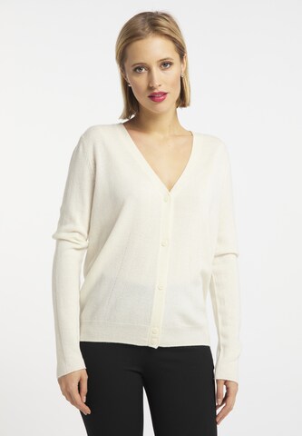 usha BLACK LABEL Knit Cardigan in White: front