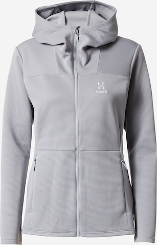 Haglöfs Sports sweat jacket 'Willow' in Grey: front