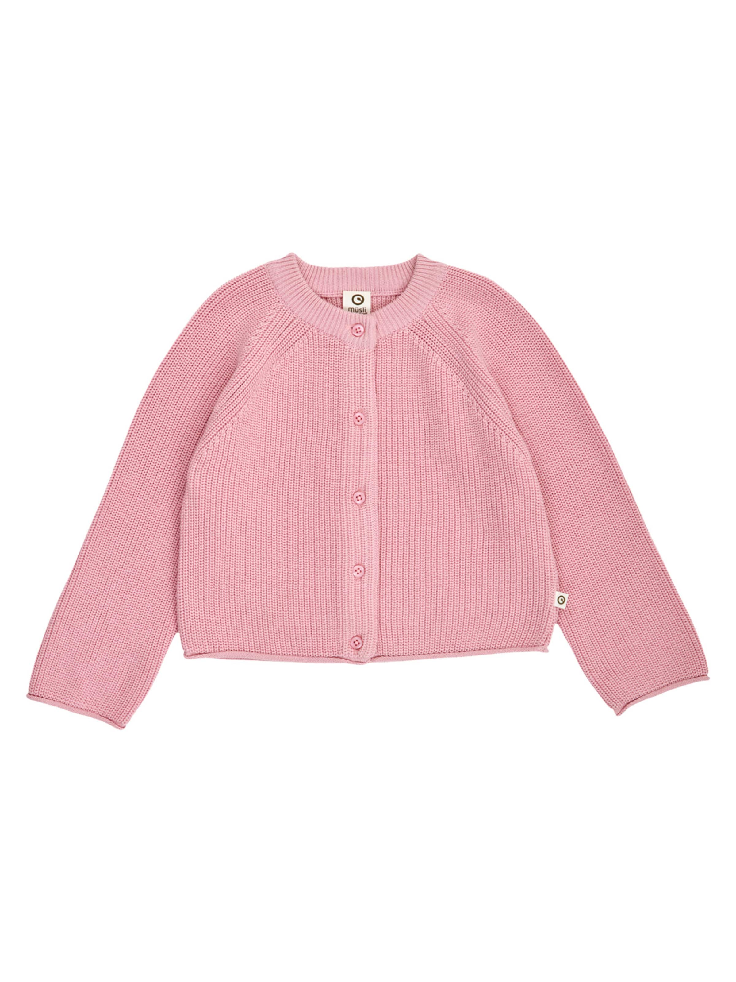 Cardigan Müsli by GREEN COTTON en rose : devant