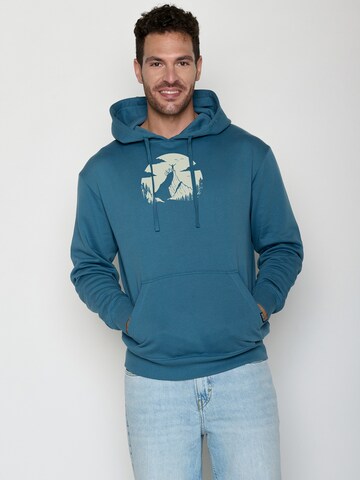 Sweat-shirt 'Nature Clouds Ride Joy' GREENBOMB en bleu : devant